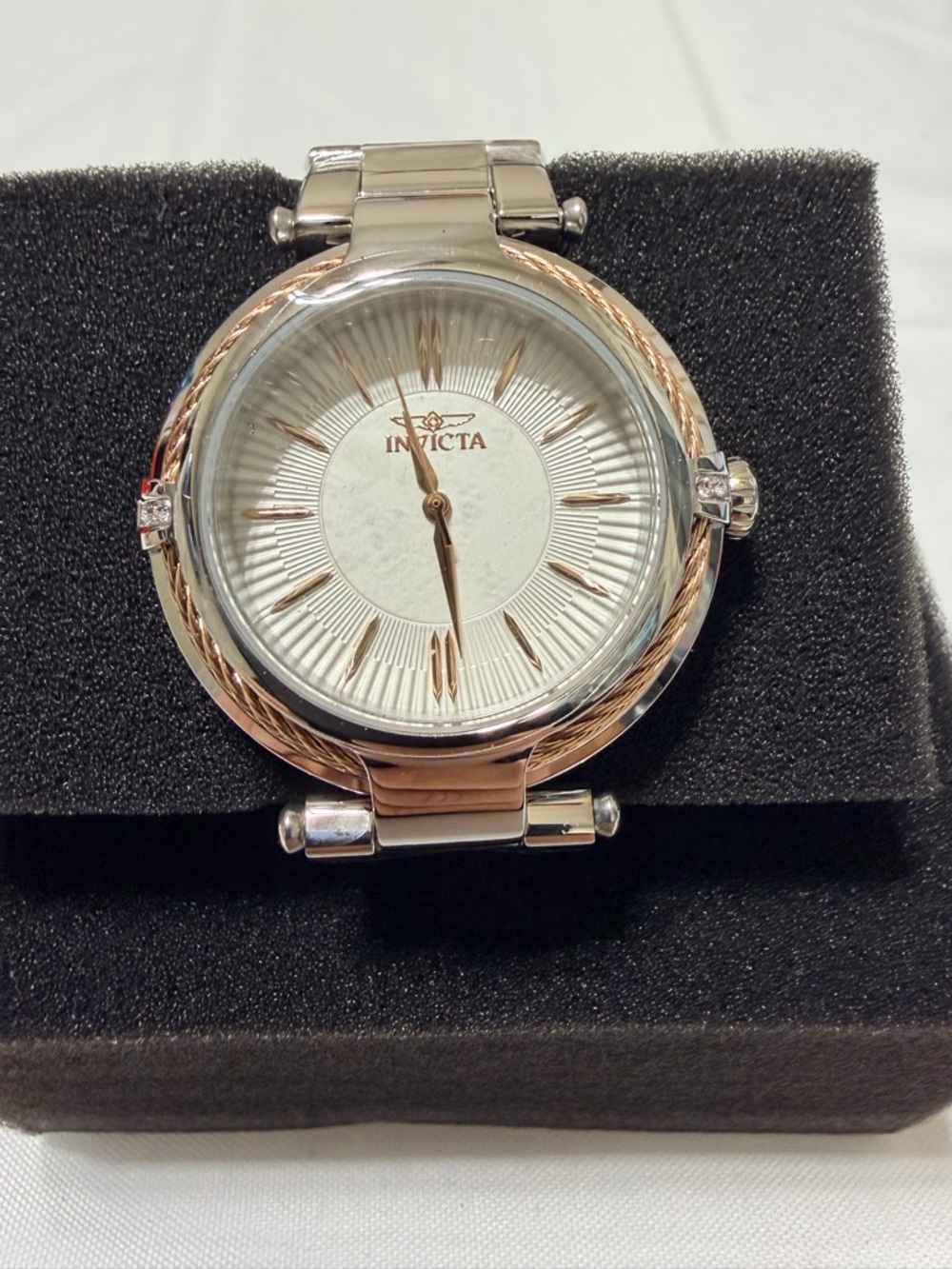 Invicta Women’s Silver and Rose Gold Two-Tone Round Watch